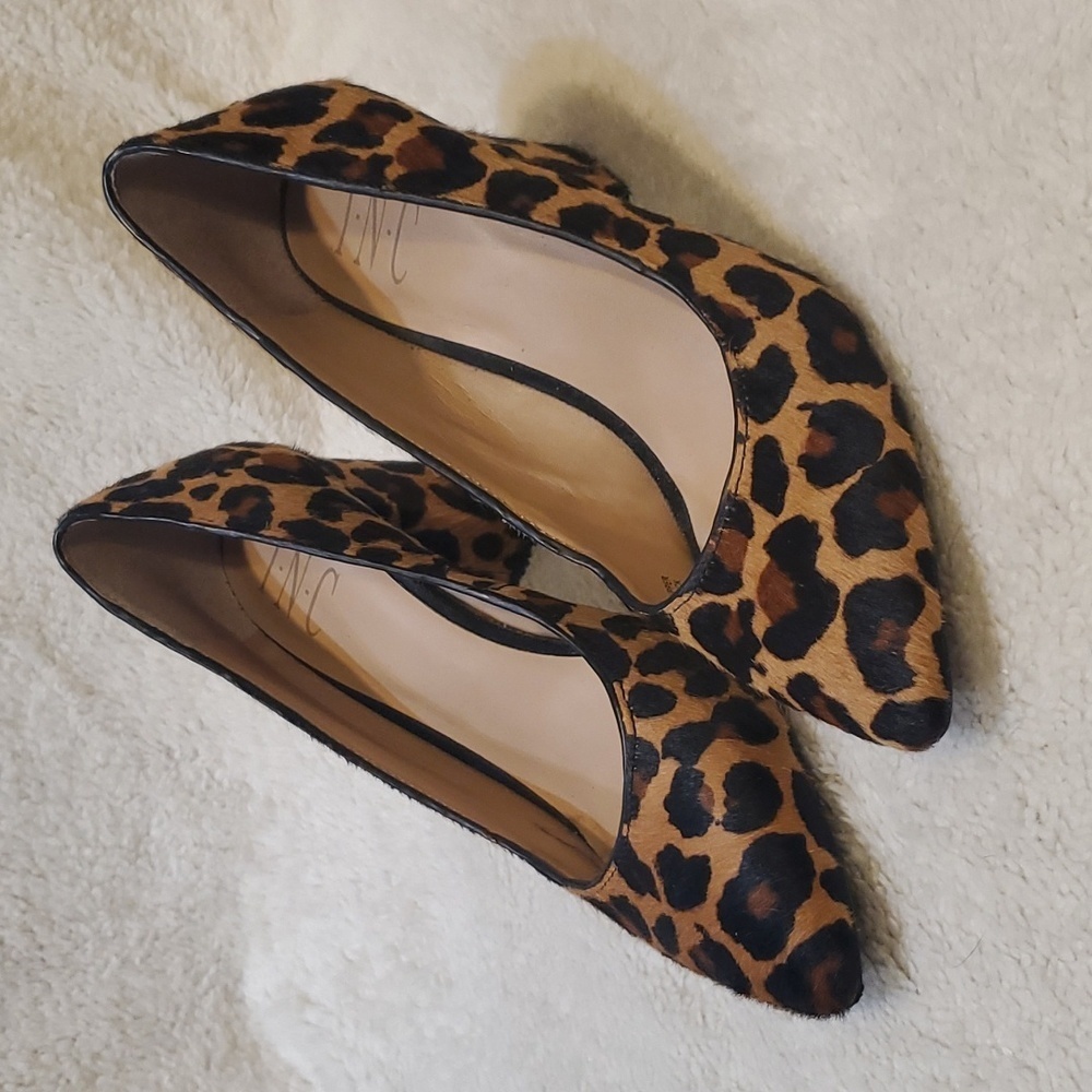 INC "Bahira" Cheetah Print Cubed Heels SZ 5